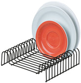 Organizador De Pratos 12 Posições Preto Fosco Linha Black - Ela Decora